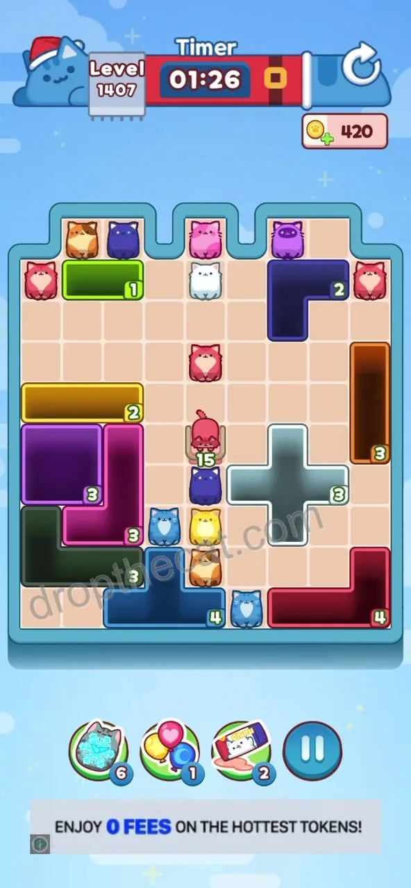 Drop The Cat Level 1407 step 2