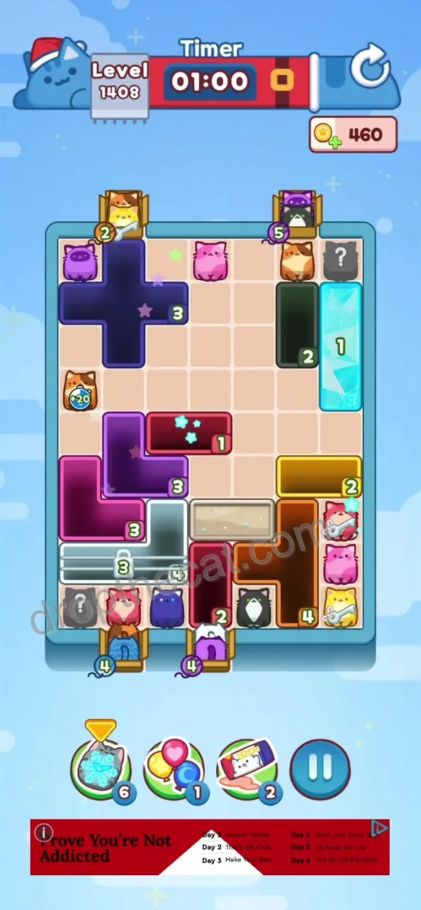 Drop The Cat Level 1408 step 2