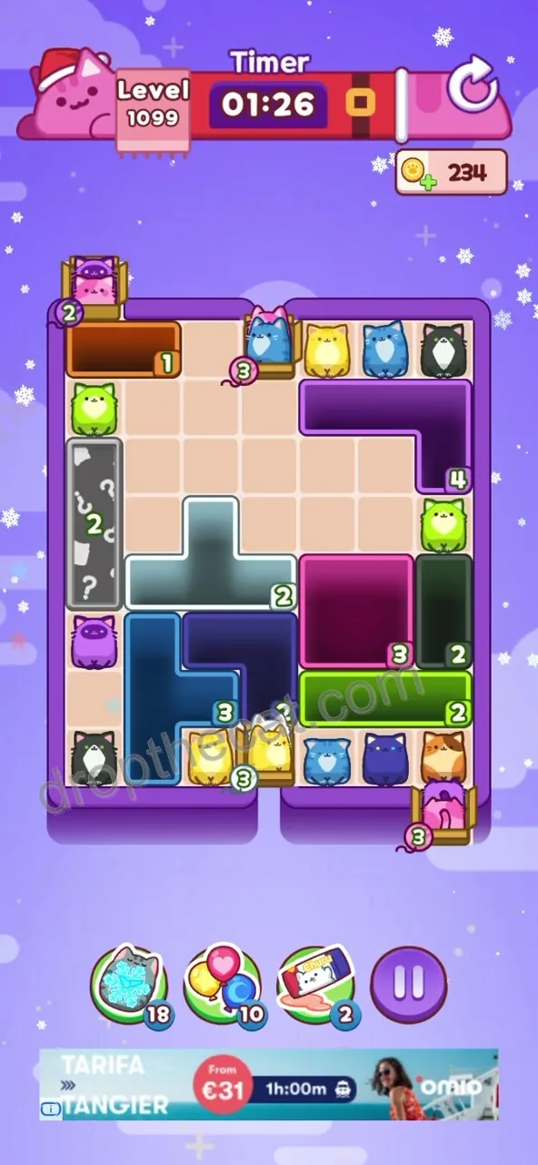 Drop The Cat Level 1099 step 1