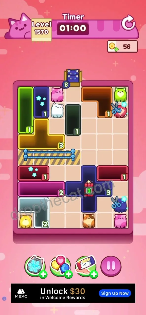 Drop The Cat Level 1570 step 2