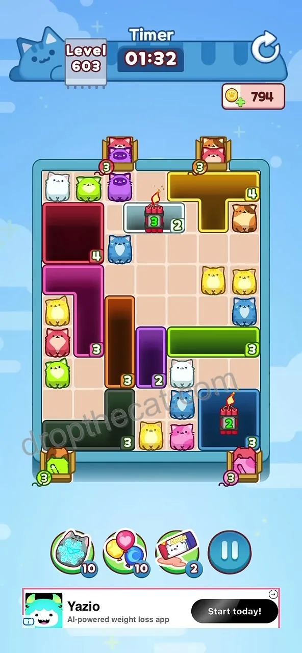 Drop The Cat Level 603 step 1