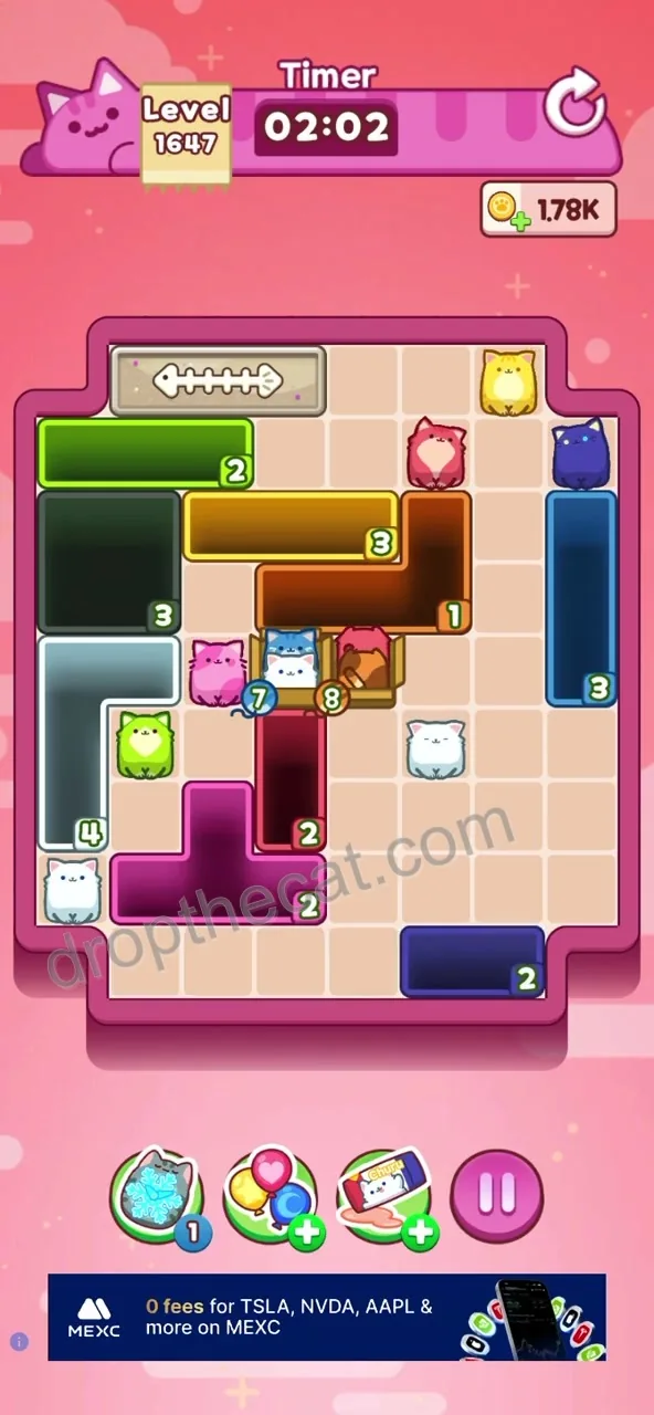Drop The Cat Level 1647 step 2
