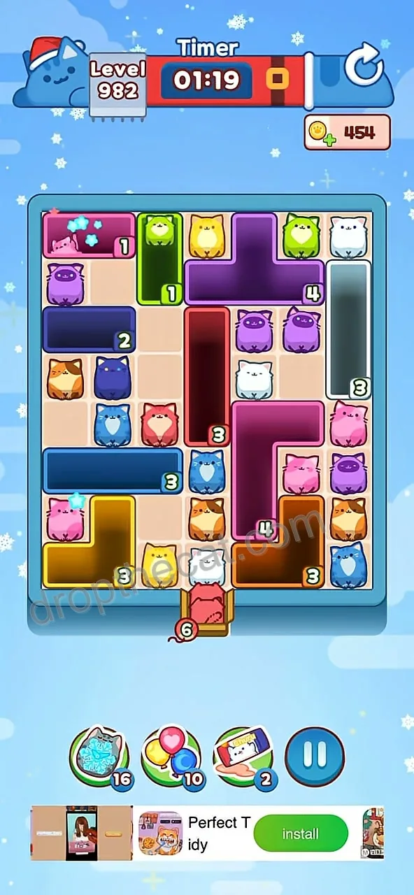 Drop The Cat Level 982