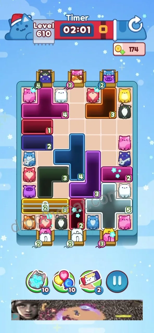 Drop The Cat Level 610 step 1