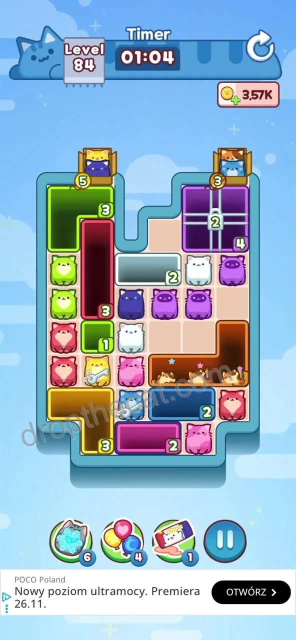Drop The Cat Level 84 step 1