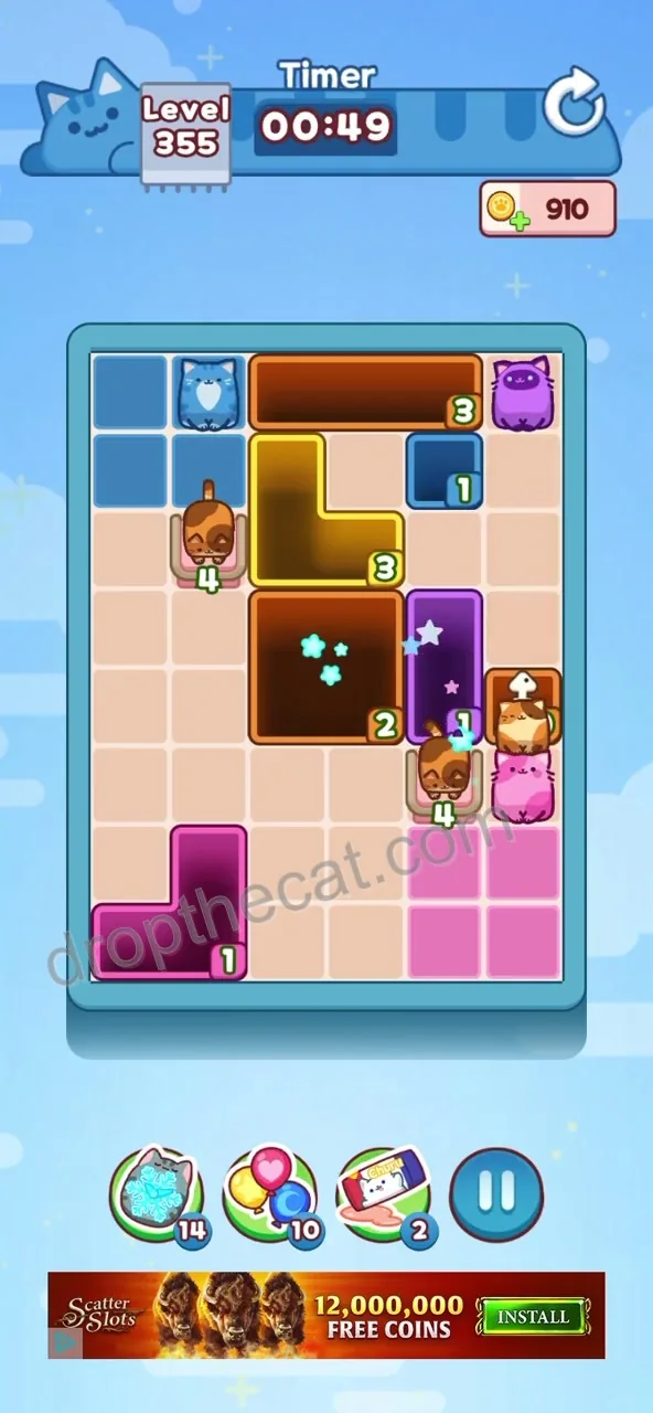 Drop The Cat Level 355 step 2