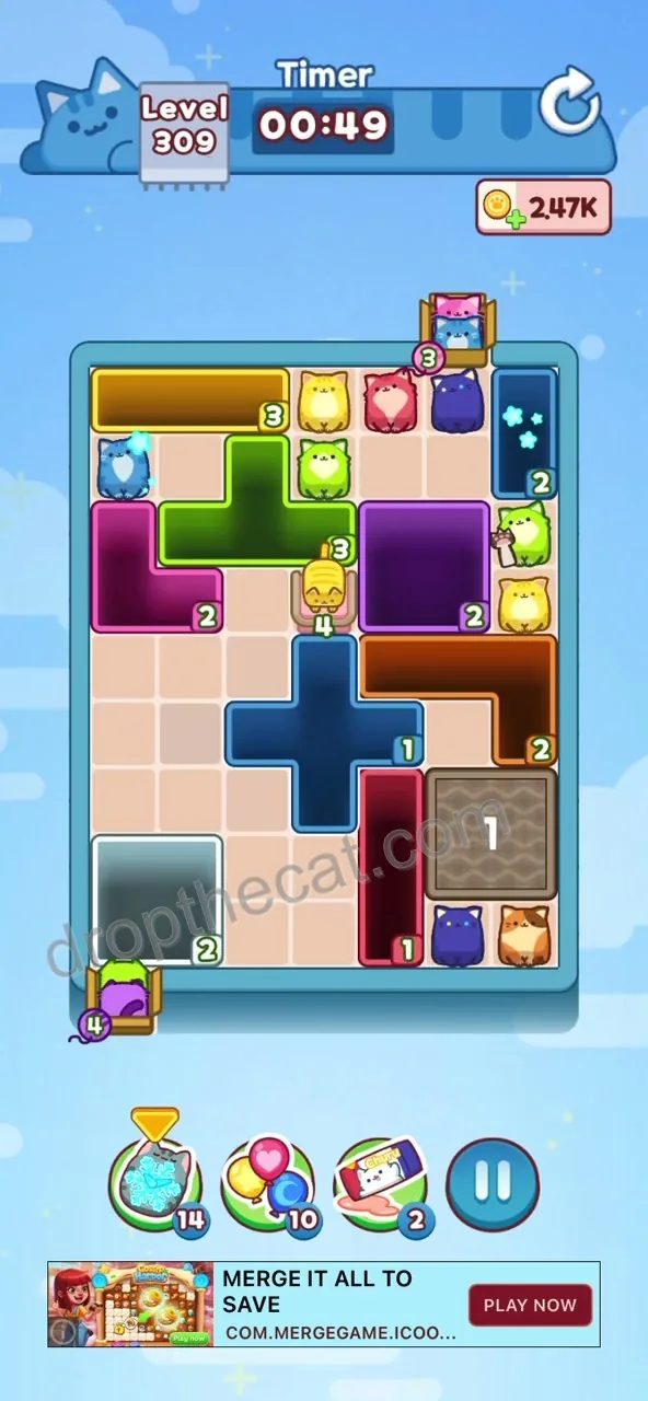 Drop The Cat Level 309 step 1