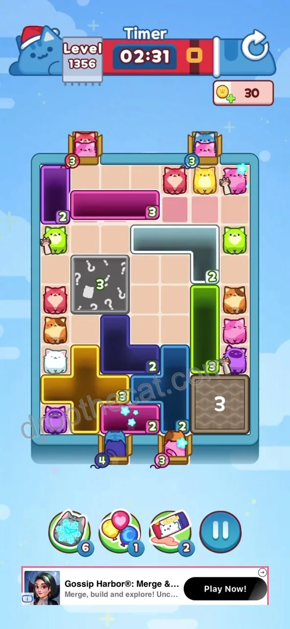 Drop The Cat Level 1356 step 2