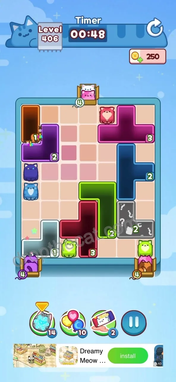 Drop The Cat Level 406 step 2