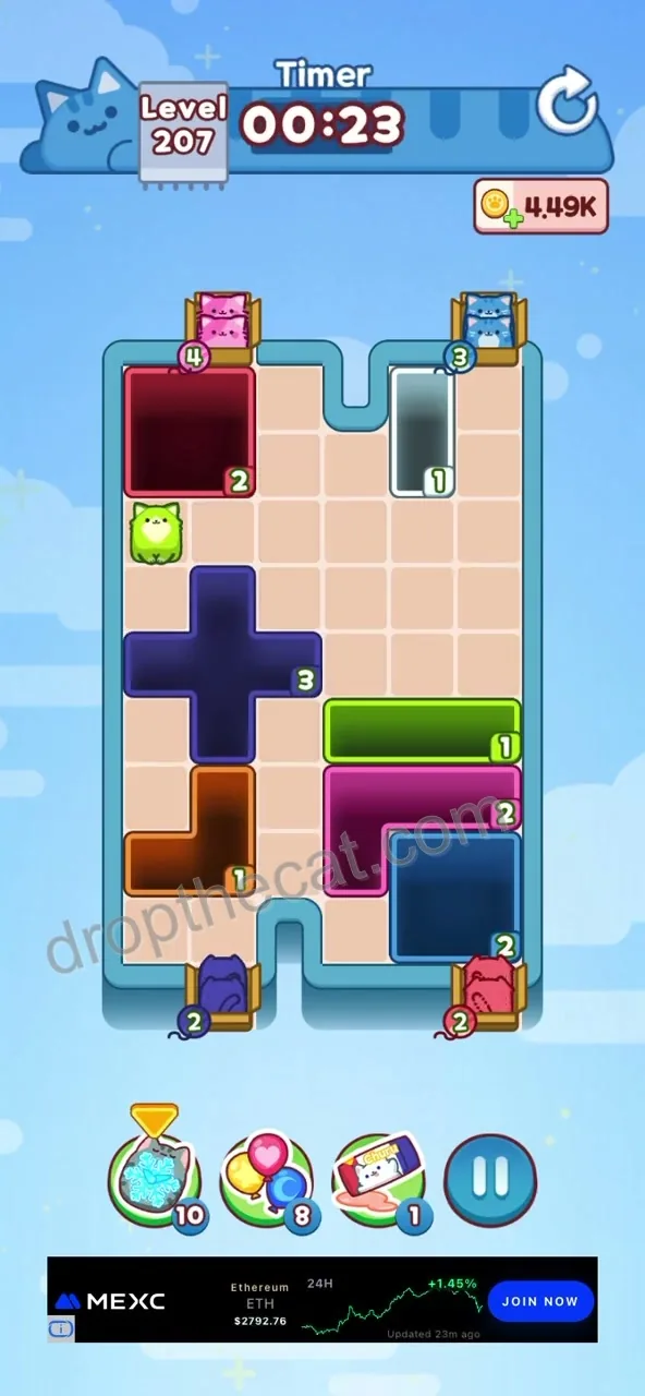 Drop The Cat Level 207 step 4