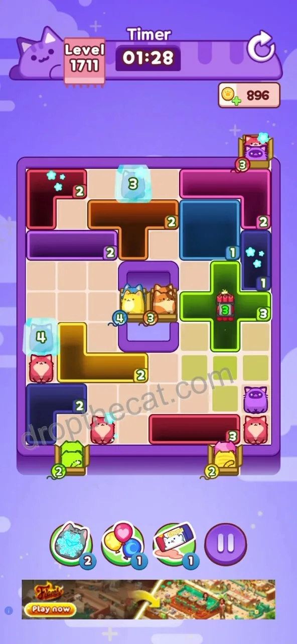 Drop The Cat Level 1711 step 1
