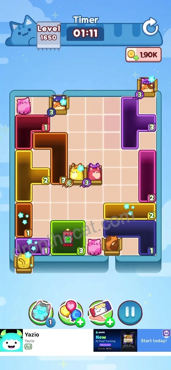 Drop The Cat Level 1650 step 2
