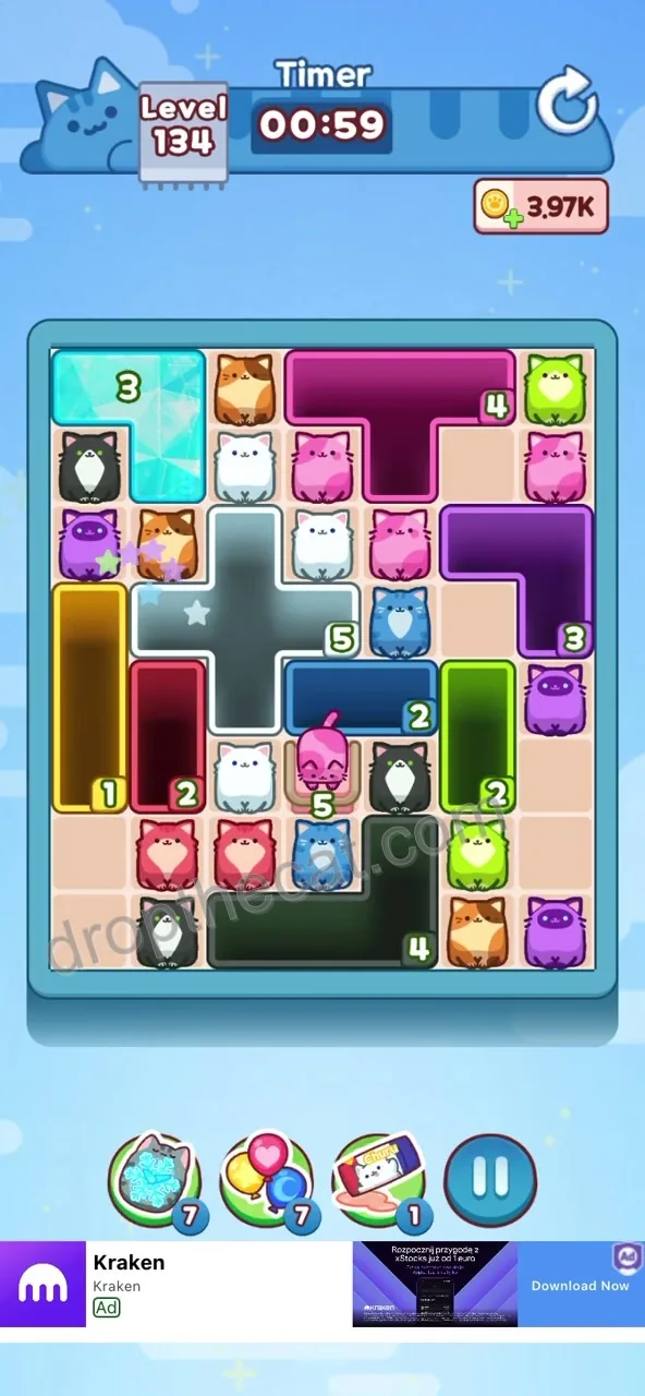 Drop The Cat Level 134 step 1