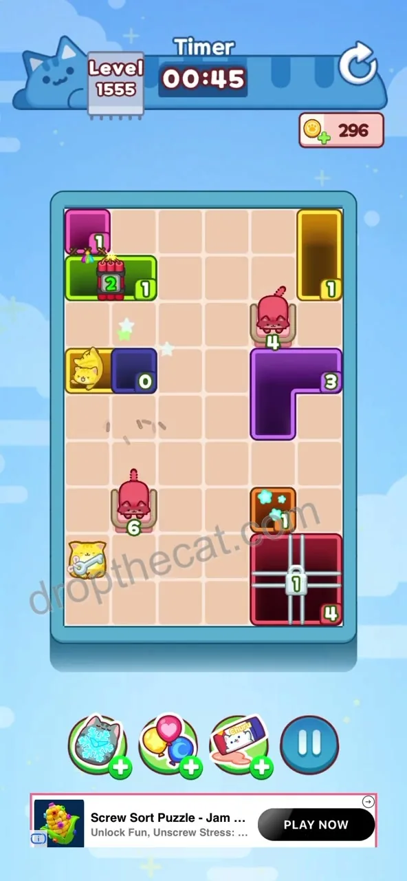Drop The Cat Level 1555 step 3
