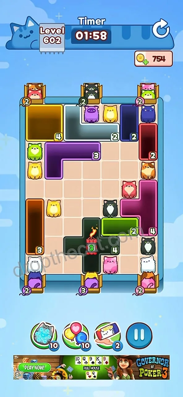 Drop The Cat Level 602 step 1