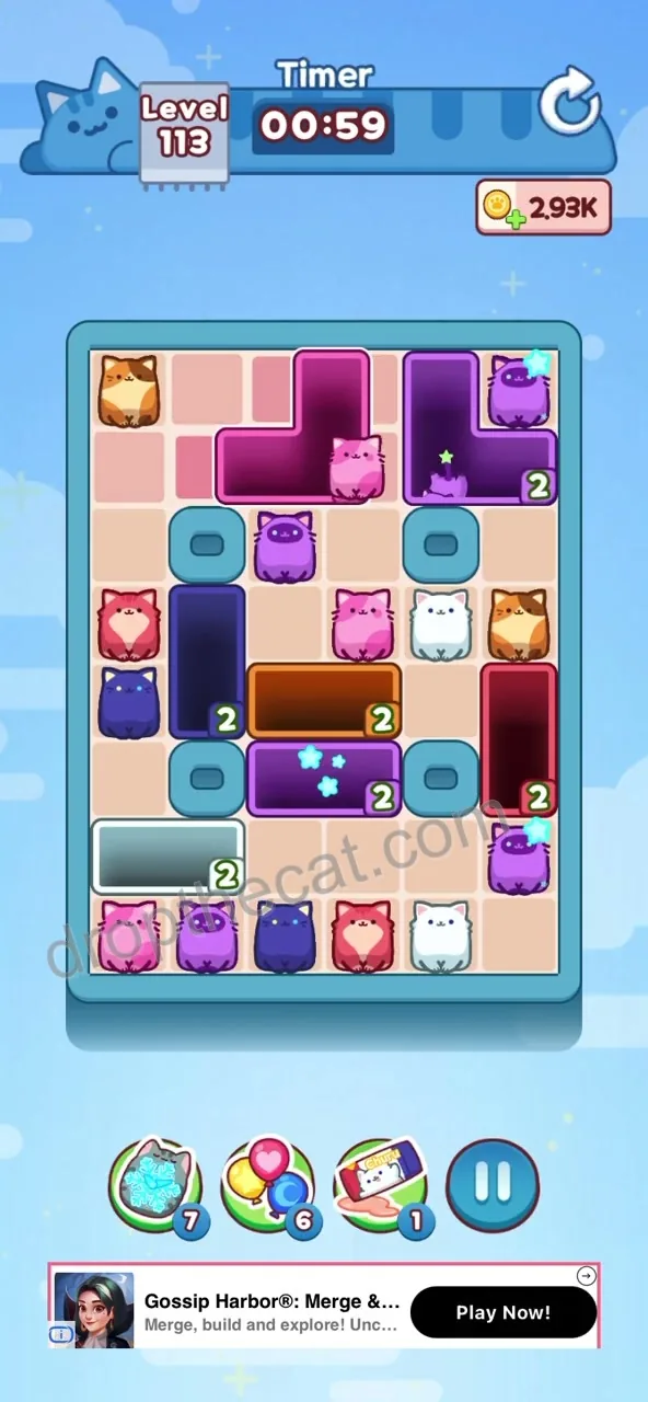 Drop The Cat Level 113 step 1