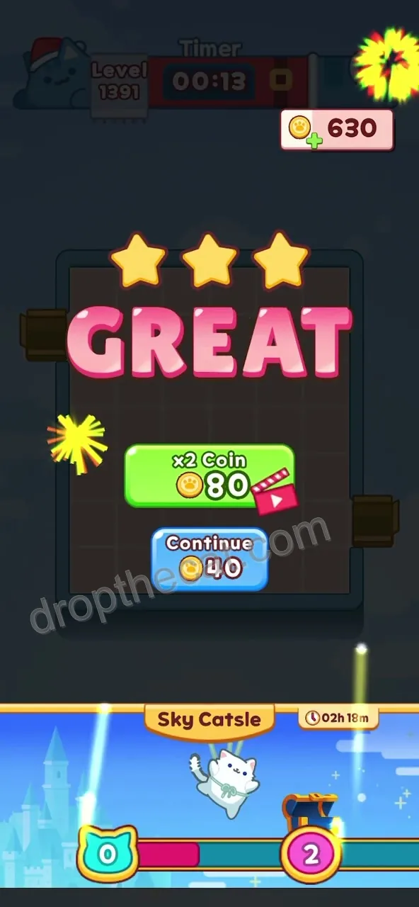 Drop The Cat Level 1391 step 3