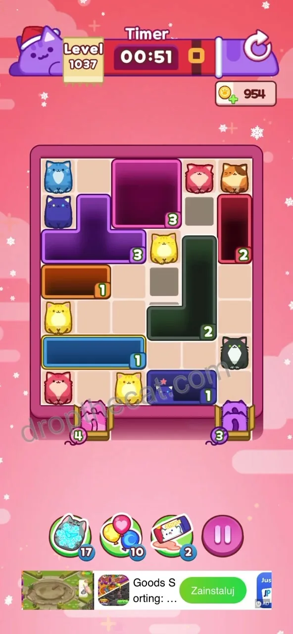Drop The Cat Level 1037 step 2