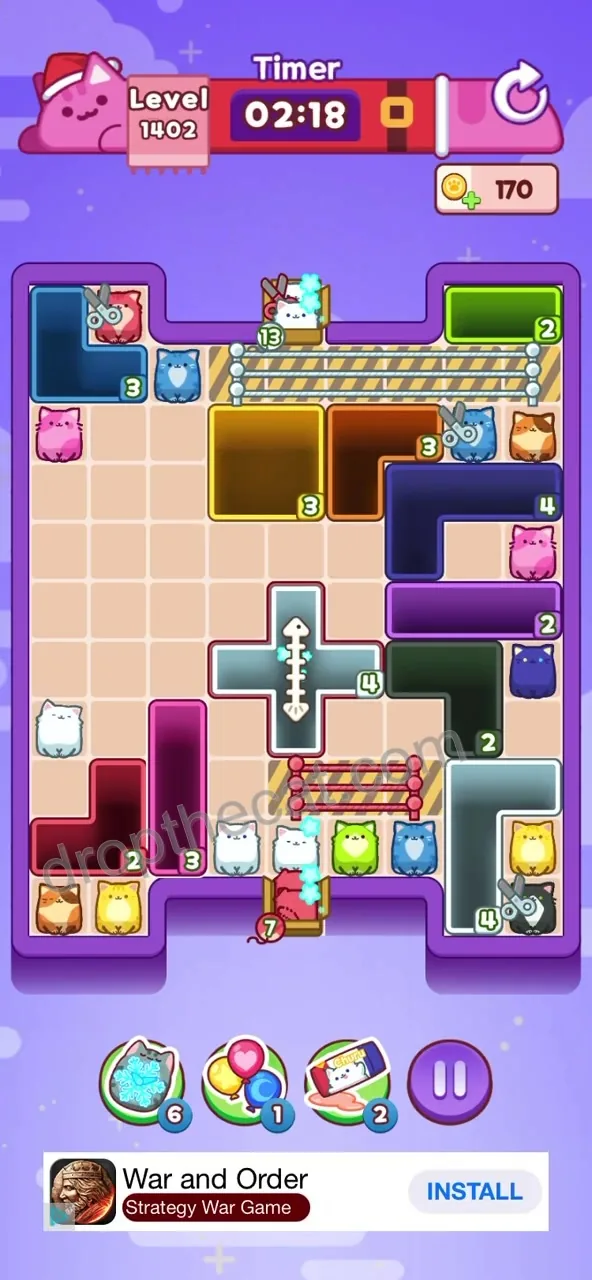 Drop The Cat Level 1402 step 1