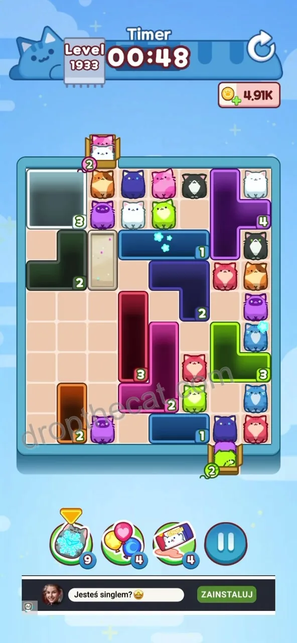 Drop The Cat Level 1933 step 2