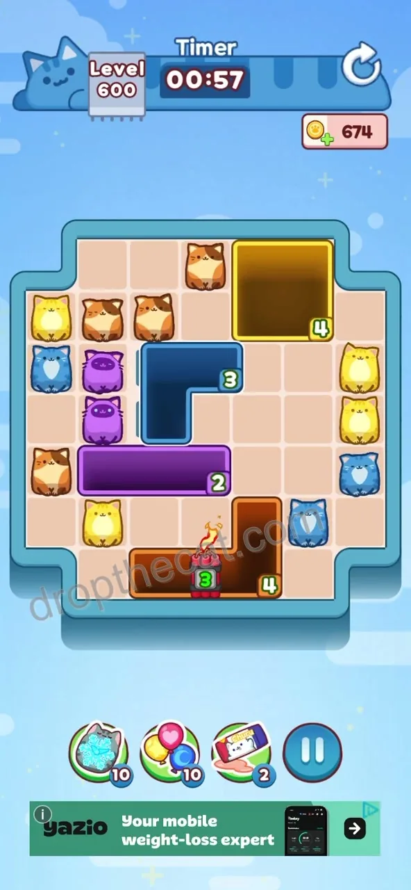 Drop The Cat Level 600 step 2