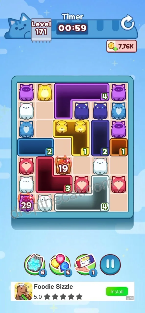 Drop The Cat Level 171 step 1
