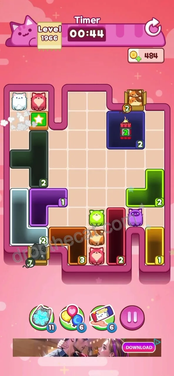 Drop The Cat Level 1966 step 4