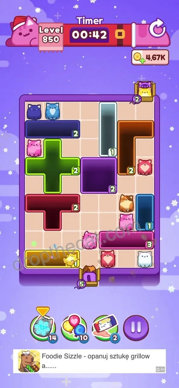 Drop The Cat Level 850 step 3