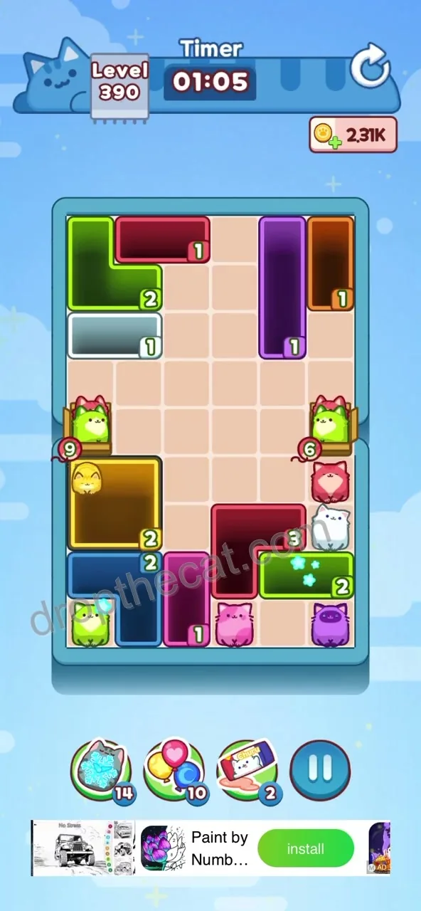 Drop The Cat Level 390 step 2