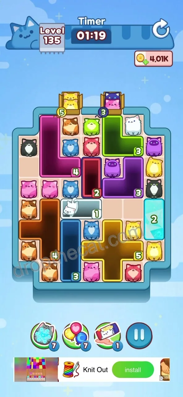 Drop The Cat Level 135