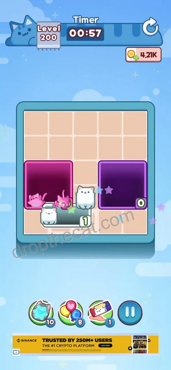 Drop The Cat Level 200 step 3