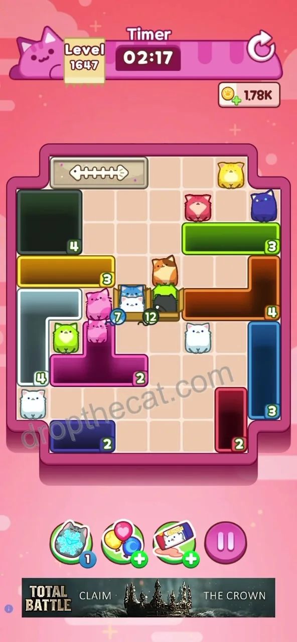 Drop The Cat Level 1647 step 1