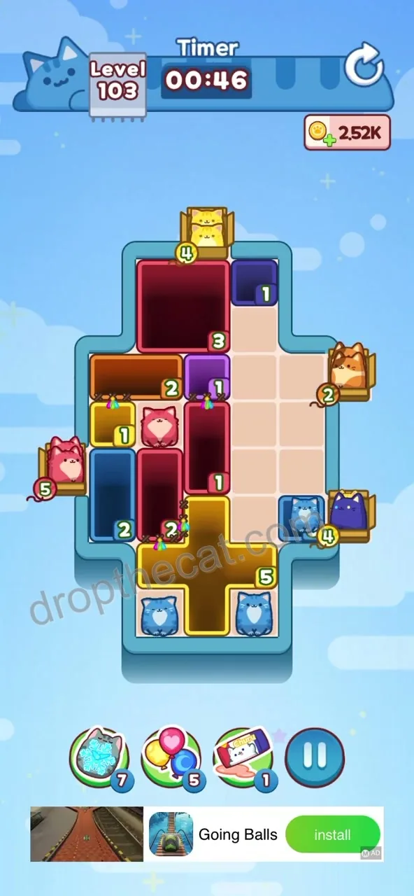 Drop The Cat Level 103 step 2
