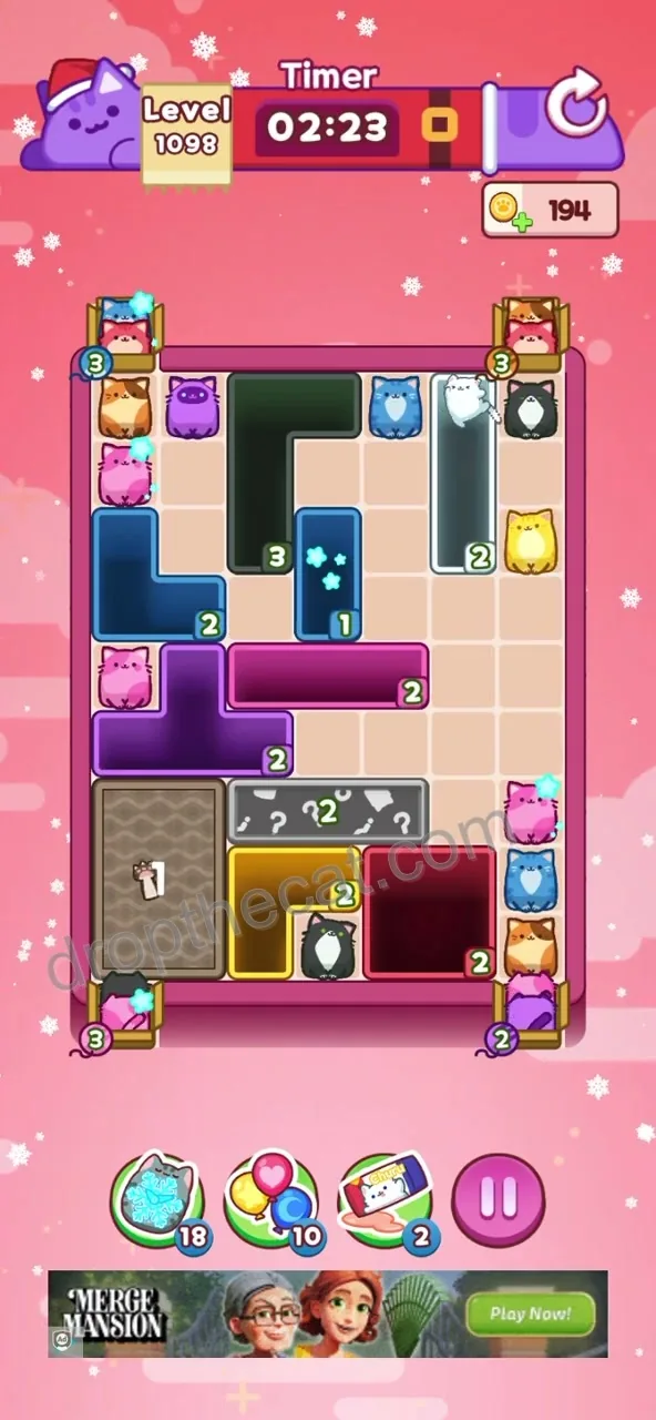 Drop The Cat Level 1098 step 2