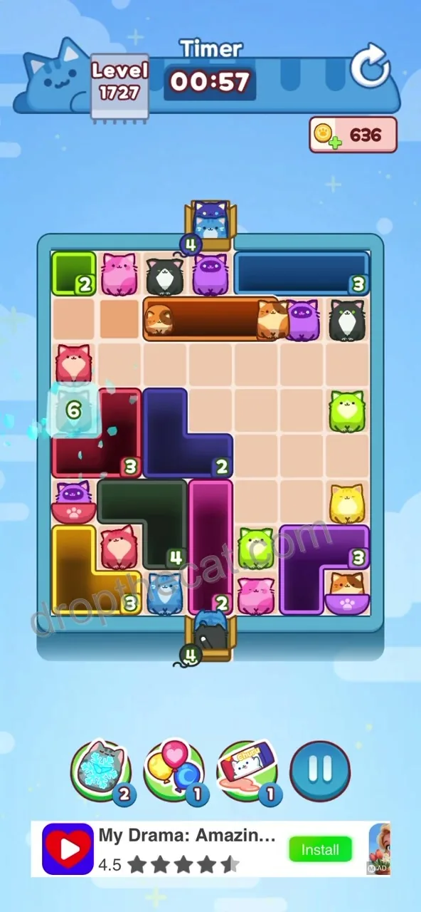 Drop The Cat Level 1727 step 1