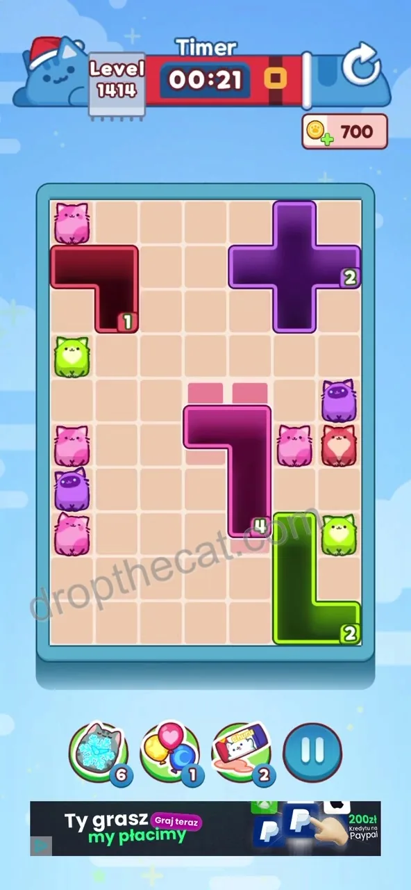 Drop The Cat Level 1414 step 3