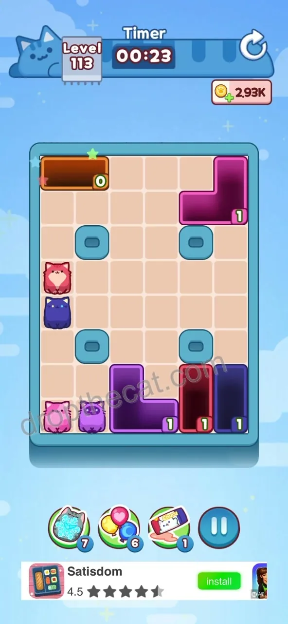 Drop The Cat Level 113 step 4