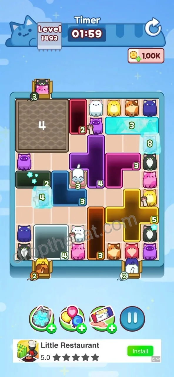 Drop The Cat Level 1493