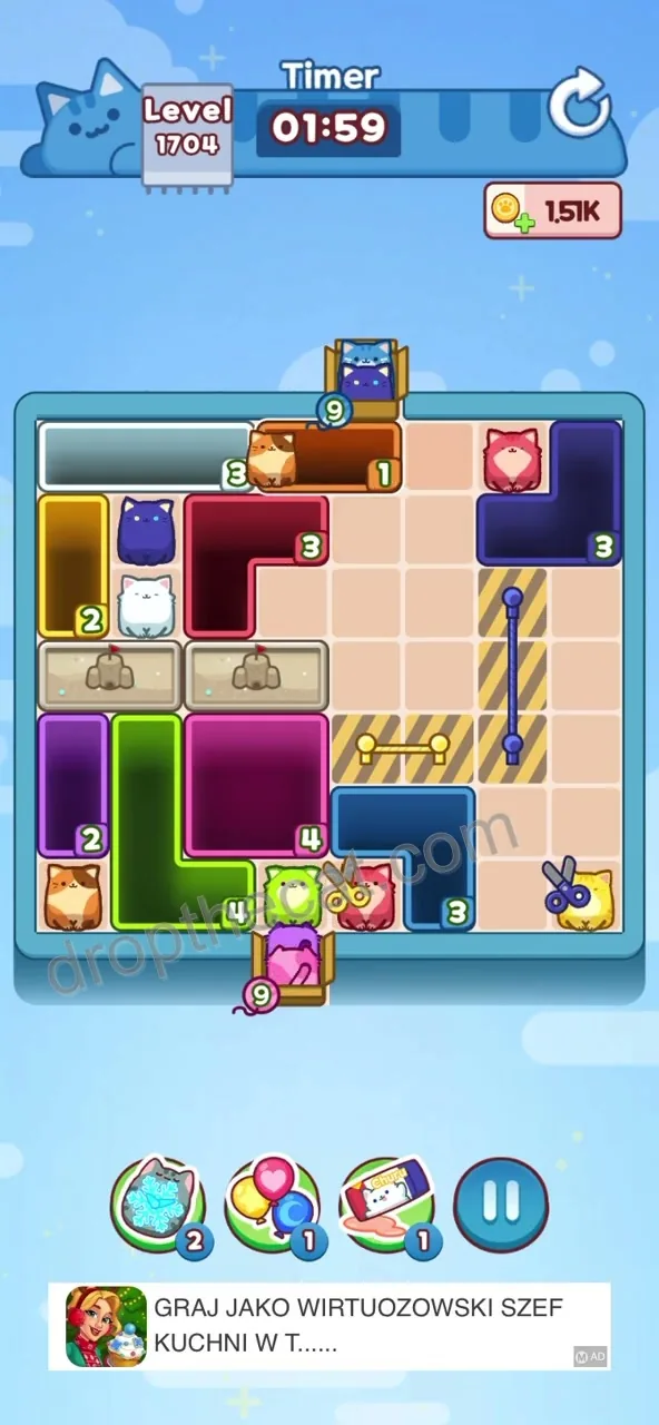 Drop The Cat Level 1704 step 1