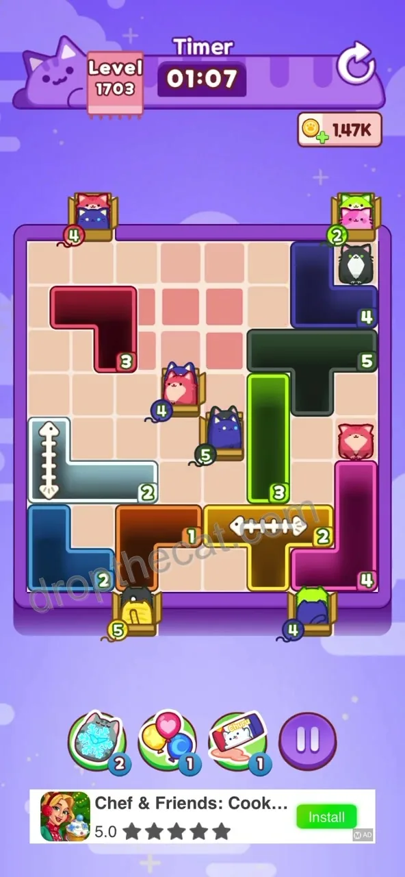 Drop The Cat Level 1703 step 2
