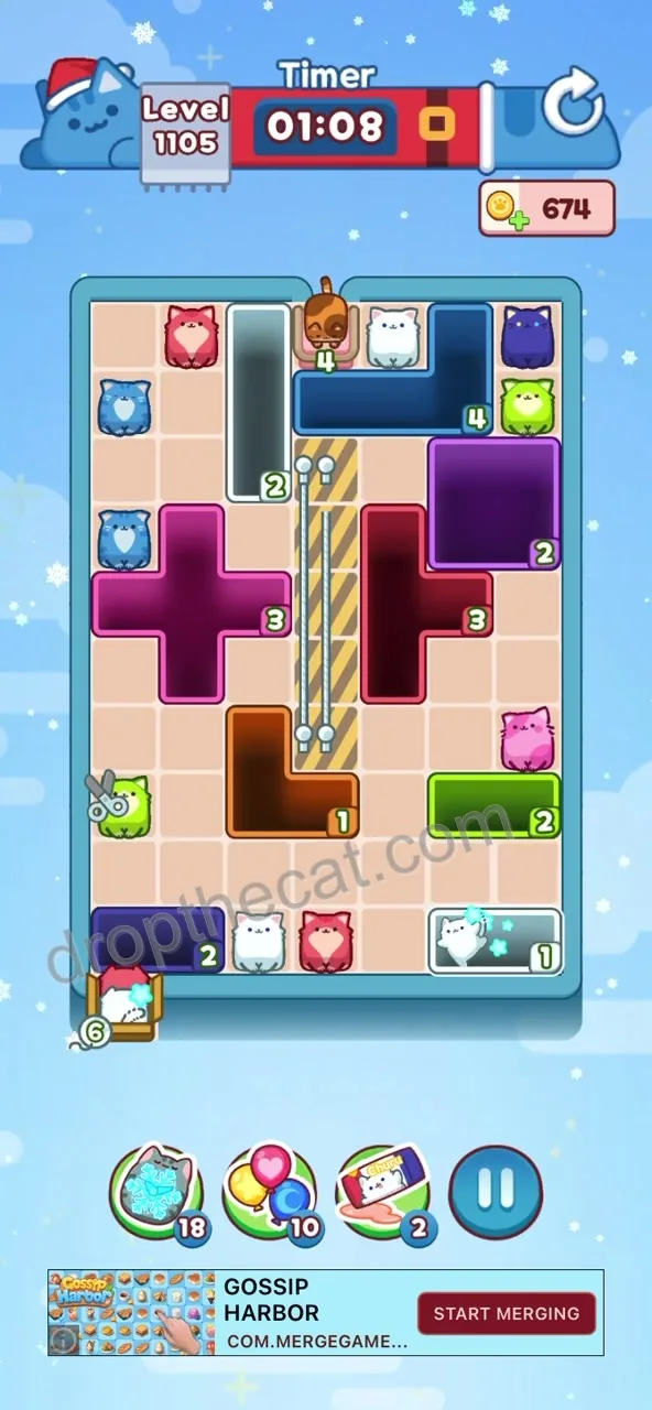 Drop The Cat Level 1105 step 2