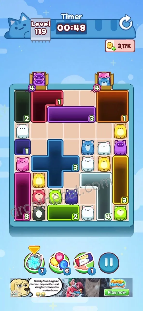 Drop The Cat Level 119 step 2