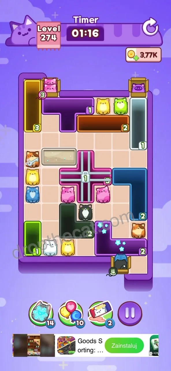 Drop The Cat Level 274 step 2